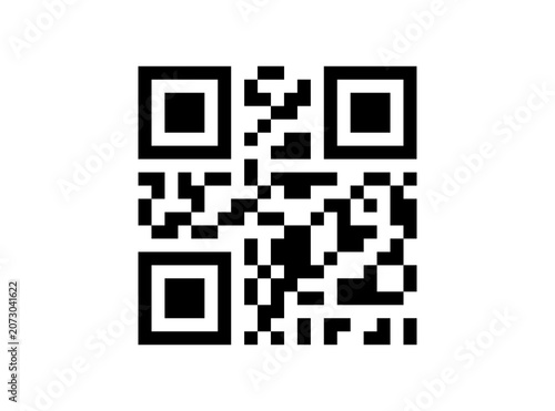 QR Code Icon Isolated on White Background Digital Scan Symbol Vector