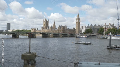 Houses of Parliament and Big Ben seen across the River Thames.