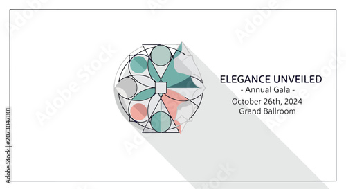 Elegant annual gala invitation with geometric design