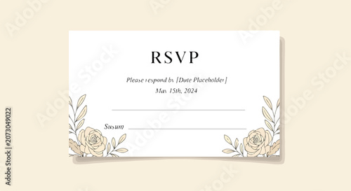 Elegant floral RSVP card with roses