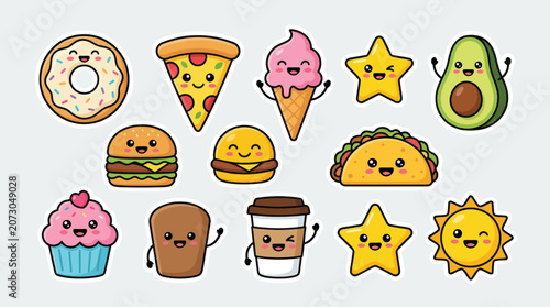 Kawaii food and characters collection