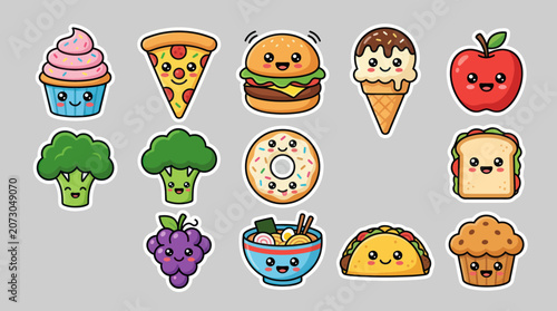 Kawaii food characters collection