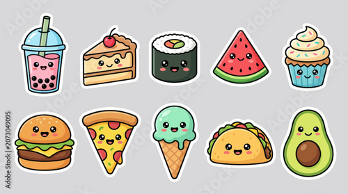Kawaii food characters