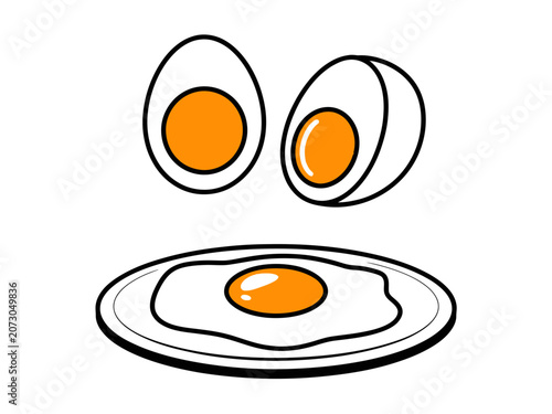 fried egg vector illustration