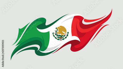 Waving national emblem