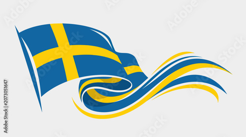 Waving national flag