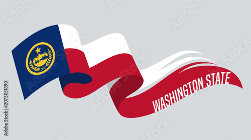 Tableau sur toile Waving state flag ribbon design