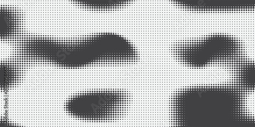 Dark Charcoal Dot Matrix Background on White with Large Halftone Circle Blocks and Abstract Depth creative graphic design eps10