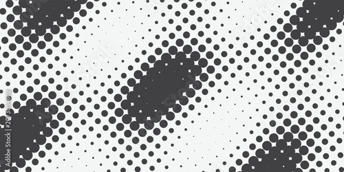 Graphic Monochrome Dot Texture with Rounded Halftone Fields and Large Circular Abstract Accents stylish vector illustration eps10