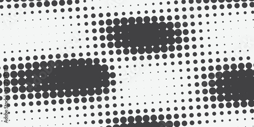 Abstract Black Dot Gradient Pattern with Layered Halftone Circles and Minimal White Space Balance colorful digital artwork eps10
