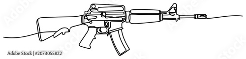 Konstfotografi Automatic assault rifle for military and tactical use in minimalist continuous l