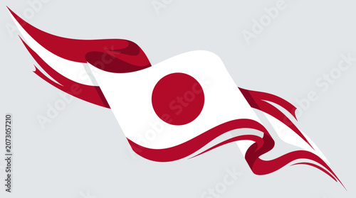 Waving national flag symbol
