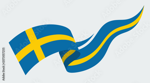 Waving national flag symbol