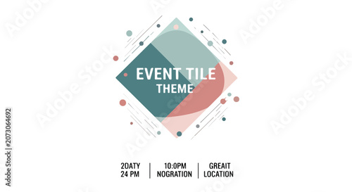 Event tile with geometric shapes and text