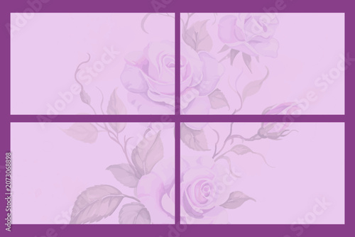 Vintage Purple Rose Flowers Background Vector Illustration