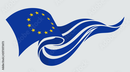 Obraz na płótnie Abstract european union flag waving motion