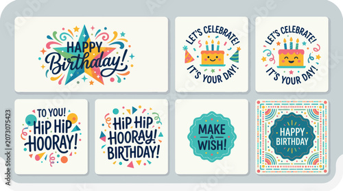 Celebratory birthday graphic designs