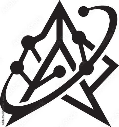 Tech Letter A Circuit Modern Logo