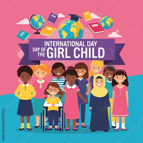 Diverse girls celebrate International Day of the Girl Child