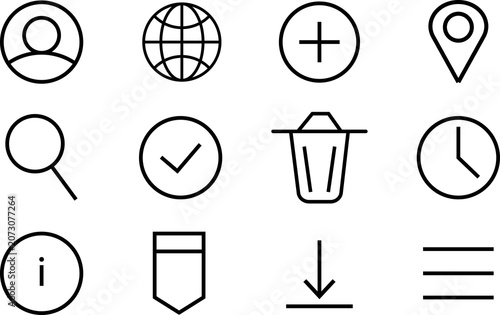black and white icons for web communication.