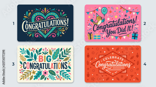 Celebration and congratulations card designs
