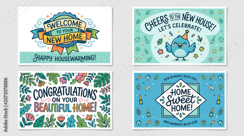 Celebratory new home greeting cards