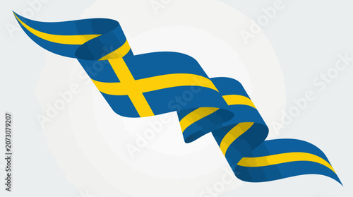 Flowing national flag emblem