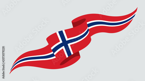 Flowing national emblem ribbon