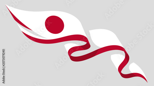 Flowing national emblem ribbon