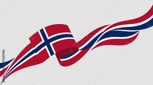 Flowing national flag ribbon