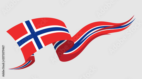 Flowing national flag ribbon