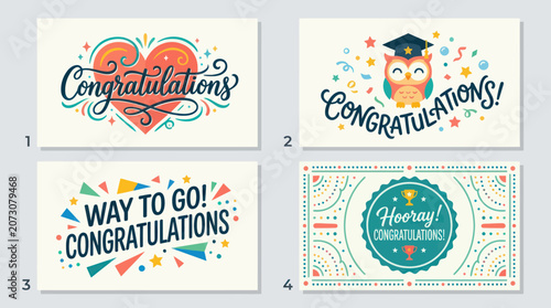 Obraz na plátně Celebration and congratulatory graphic elements