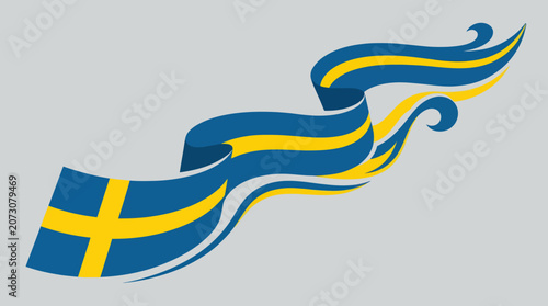 Flowing national flag ribbon graphic