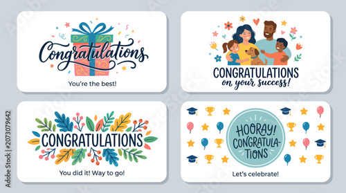 Fotografie Celebration and congratulatory messages collection