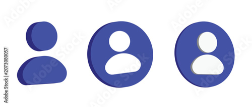 3d user profile icon collection featuring account avatars, member identity symbols and personal account interface elements