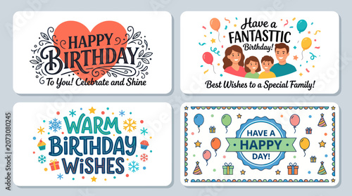 Birthday celebration graphics collection