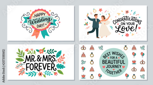 Celebratory wedding greeting cards collection