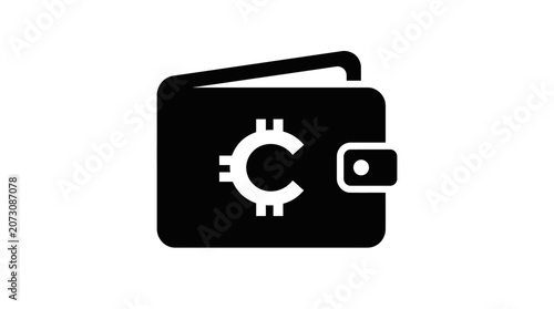 Wallet icon with a central symbol serves as a generic representation for modern decentralized finance and secure digital asset management.