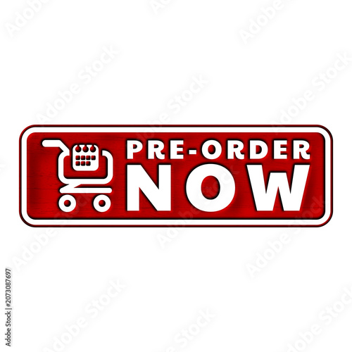 3d pre order text rectangle sign illustration element