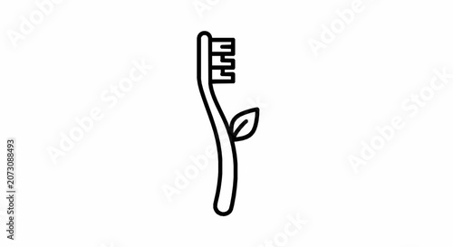 Ecofriendly toothbrush icon, sustainable oral care concept, vector illustration