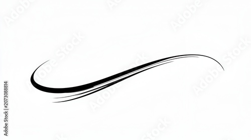 Minimal curved swoosh arc line elegant black flourish divider underline shape