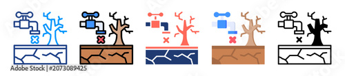 Bild auf Leinwand Water Crisis Icon Sheet Multiple Style Collection