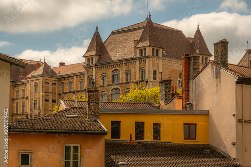View of the architecture of the famous city of Lyon in France