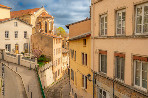View of the architecture of the famous city of Lyon in France