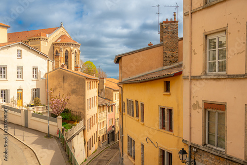View of the architecture of the famous city of Lyon in France