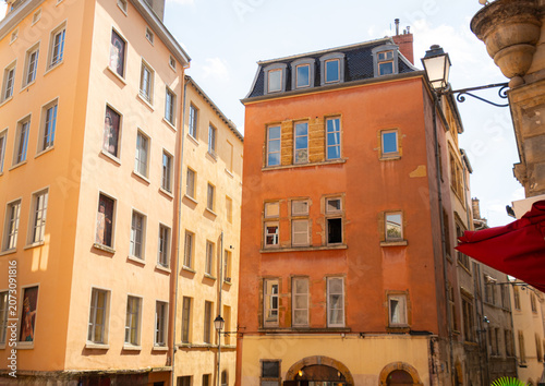 View of the architecture of the famous city of Lyon in France