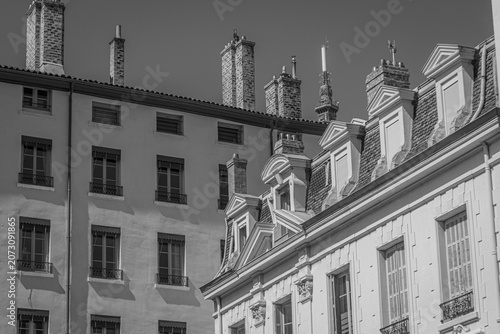 View of the architecture of the famous city of Lyon in France
