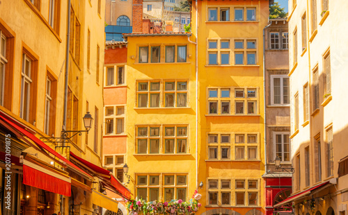 View of the architecture of the famous city of Lyon in France