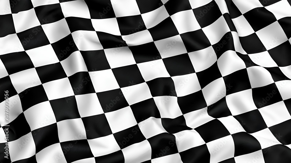 Seamless pattern of race checkered flags. Black and white checkerboard texture, motorsport finish line design. Vector illustration on white background. Stock Vector