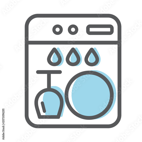 Dishwasher line icon, appliances symbol, vector, icon.